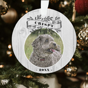 Dog Photo Rustic Wood Photo Personalised Ornament