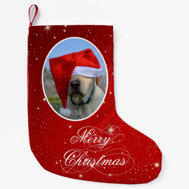 Dog Photo Small Christmas Stocking (Front)