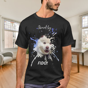 Dog photo splash fun humour black T-Shirt