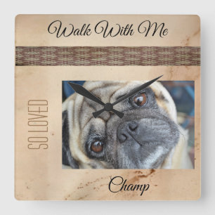 Dog Photo Square Wall Clock
