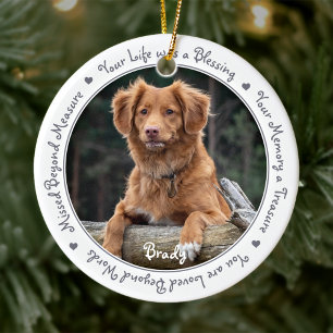 Dog Photo Sympathy Keepsake Pet Memorial Ceramic Tree Decoration