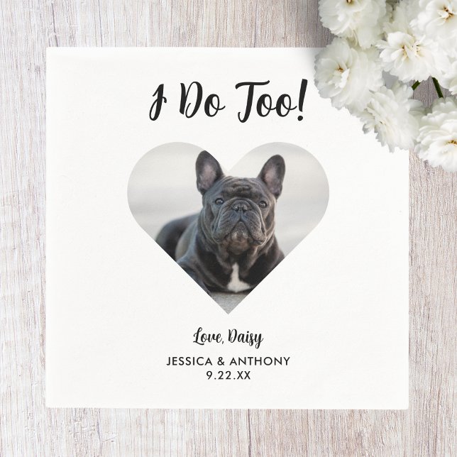 Dog Photo Wedding Cocktail Napkins (Creator Uploaded)