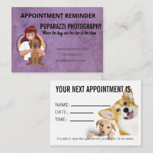 Dog Photography Business Appointment Card
