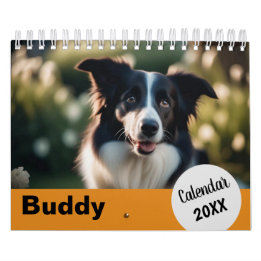 Dog Photos Pet Year Orange Custom Photography Calendar