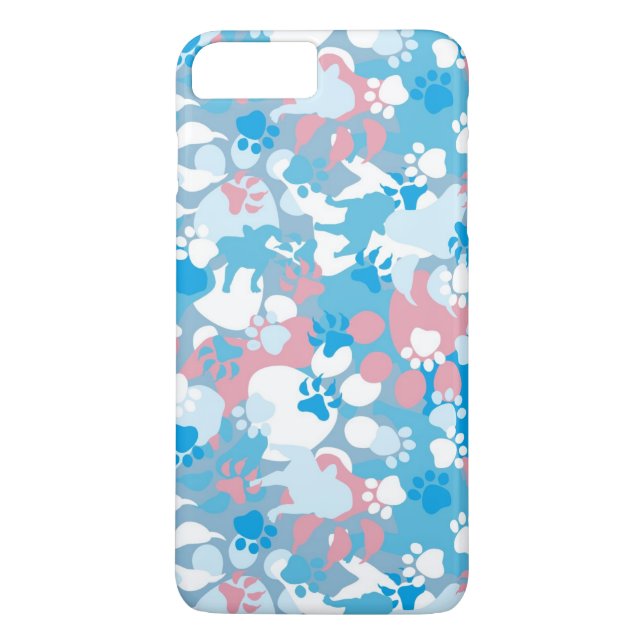 Dog Pink and Blue Camouflage Pattern Case-Mate iPhone Case (Back)