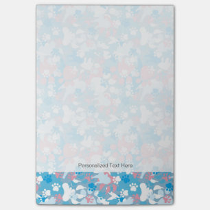 Dog Pink and Blue Camouflage Pattern Post-it Notes