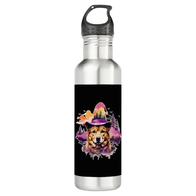 Dog Pink Halloween 2 710 Ml Water Bottle (Front)