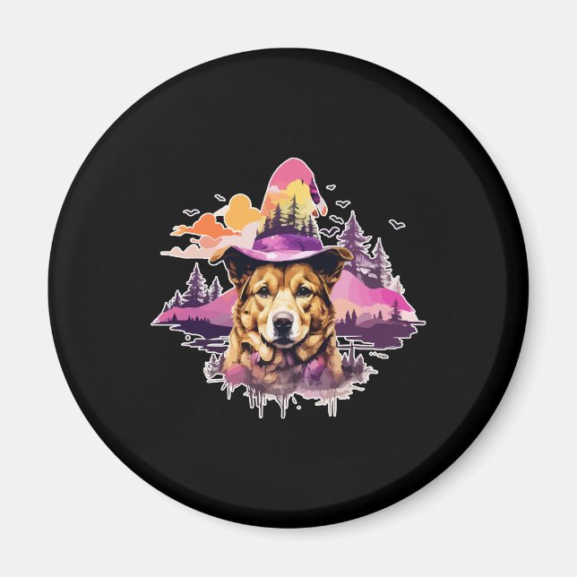 Dog Pink Halloween 2 Magnet (Front)