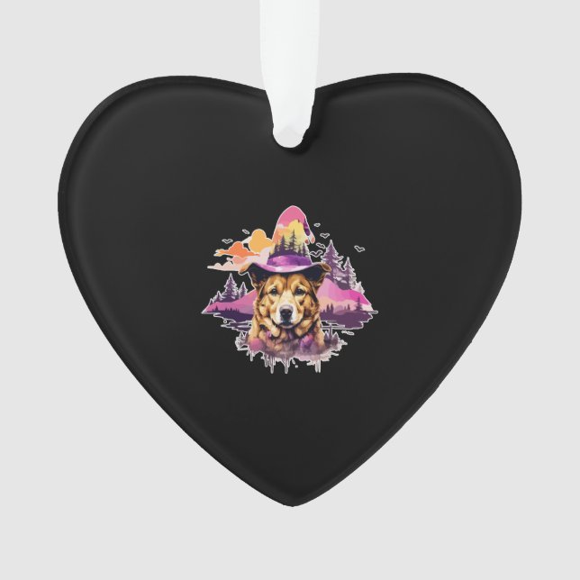 Dog Pink Halloween 2 Ornament (Front)