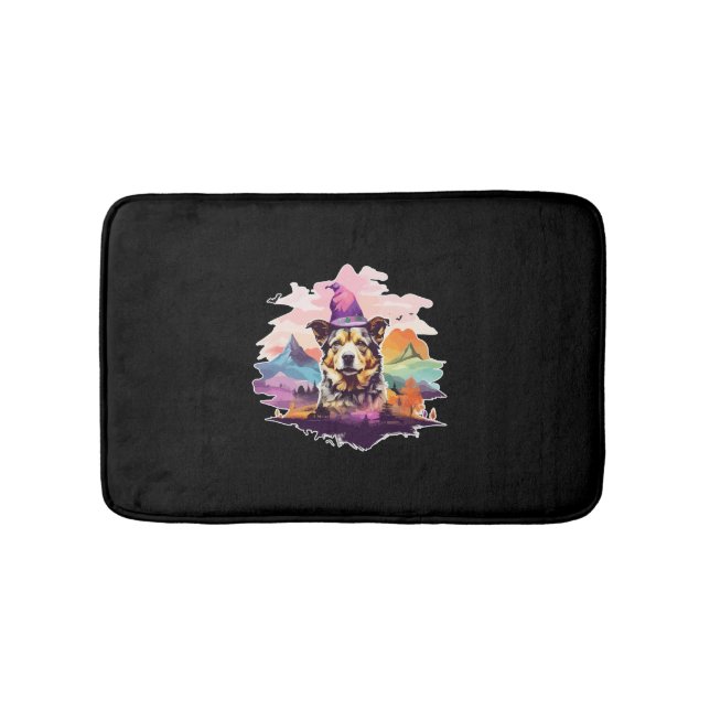 Dog Pink Halloween Bath Mat (Front)