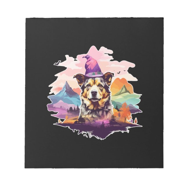 Dog Pink Halloween Notepad (Front)