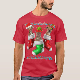 Dog Pitbull Christmas Socks Funny Xmas Pajama Pet T-Shirt