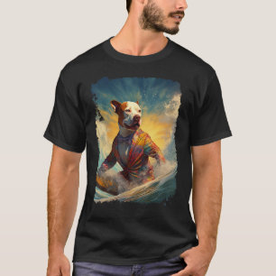 Dog Pitbull Paddle Board Surf T-Shirt