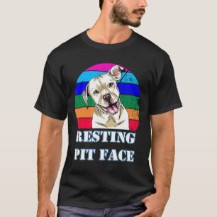 Dog Pitbull Resting Pit Face Funny Face Dog Pitbul T-Shirt