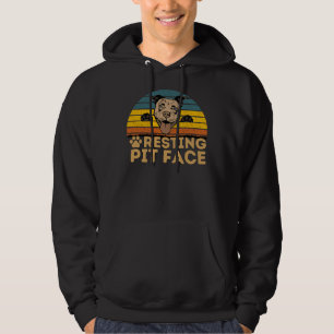 Dog Pitbull Resting Pit Face Hoodie