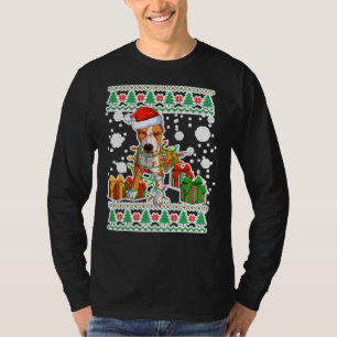 Dog Pitbull Santa Hat Ugly Christmas T-Shirt