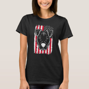 Dog Pitbull Us American Flag  4 T-Shirt