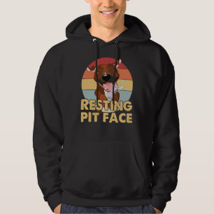 Dog Pitbull Vintage Rresting Pit Face Hoodie
