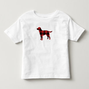Dog Plaid Buffalo Check Silhouette Christmas Toddler T-Shirt