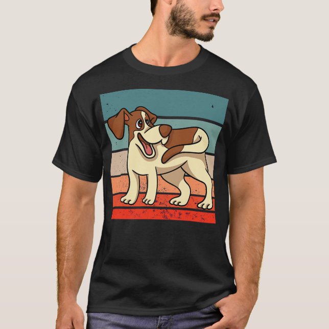 Dog playful exaggerated humorous cartoon joyful pe T-Shirt (Front)