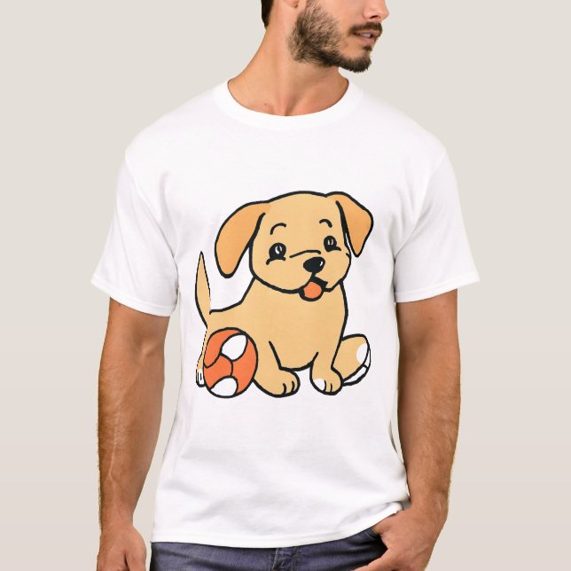 Dog Playing Ball T-Shirt (Front)