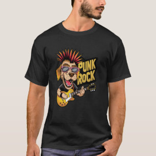 Dog Playing Electric Guitar - Funny Retro Vintage  T-Shirt