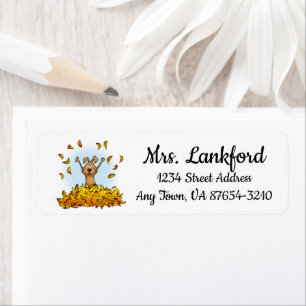 Dog Playing in a Pile of Fall Leaves - Cute Autumn