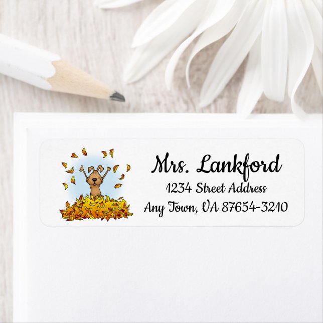 Dog Playing in a Pile of Fall Leaves - Cute Autumn (Insitu)