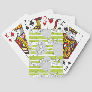 dog playing pattern background cards