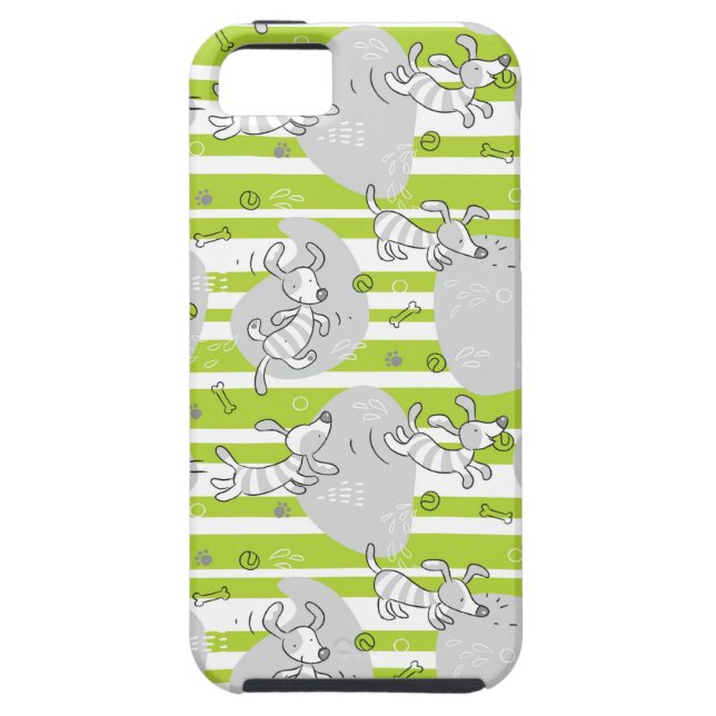 dog playing pattern background Case-Mate iPhone case (Back)