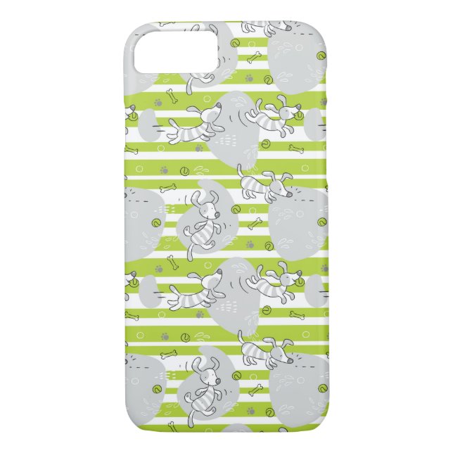 dog playing pattern background Case-Mate iPhone case (Back)