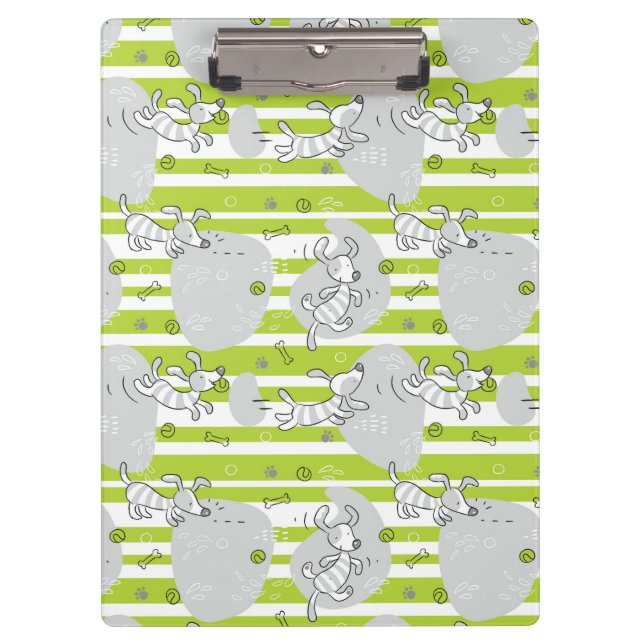 dog playing pattern background clipboard (Front)