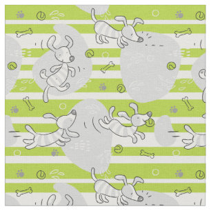 dog playing pattern background fabric
