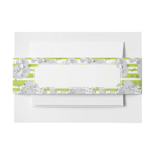 dog playing pattern background invitation belly band