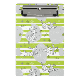 dog playing pattern background mini clipboard