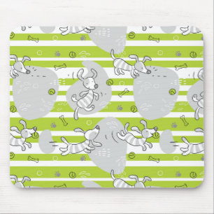 dog playing pattern background mouse mat