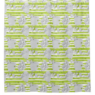 dog playing pattern background shower curtain
