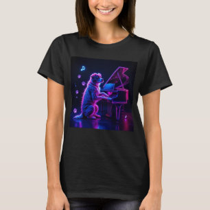 Dog Playing Piano Music Lover Funny T-Shirt