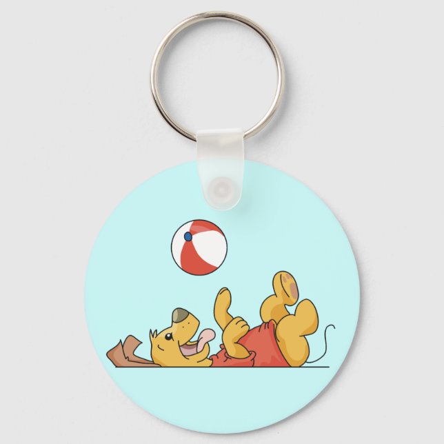 Dog Playing With Ball Tshirts and Gifts Key Ring (Front)