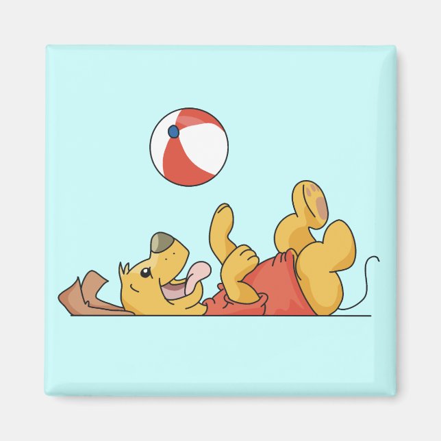 Dog Playing With Ball Tshirts and Gifts Magnet (Front)