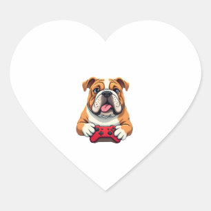 Dog Plays Video Games  (6) Heart Sticker