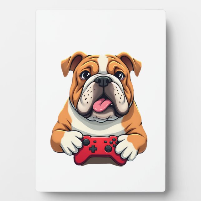 Dog Plays Video Games  (6) Plaque (Front)