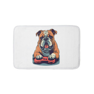 Dog Plays Video Games  Bath Mat