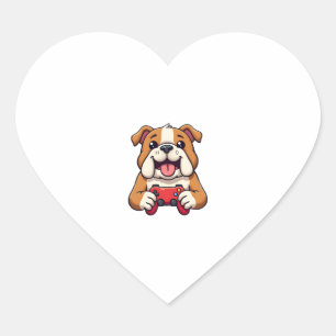 Dog Plays Video Games  Heart Sticker