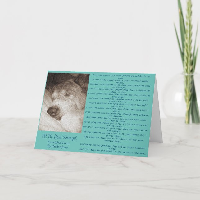 dog poem original loyal old pet sympathy card (Front)