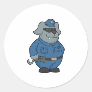 Dog Police officer Police Classic Round Sticker