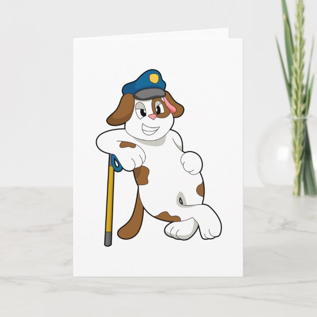 Dog Police officer Police hat Card (Front)