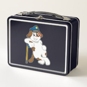 Dog Police officer Police hat Metal Lunch Box
