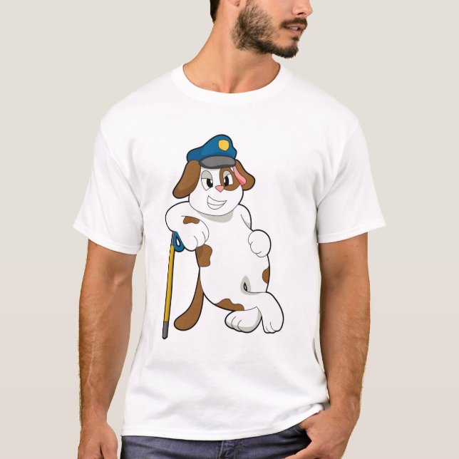 Dog Police officer Police hat T-Shirt (Front)