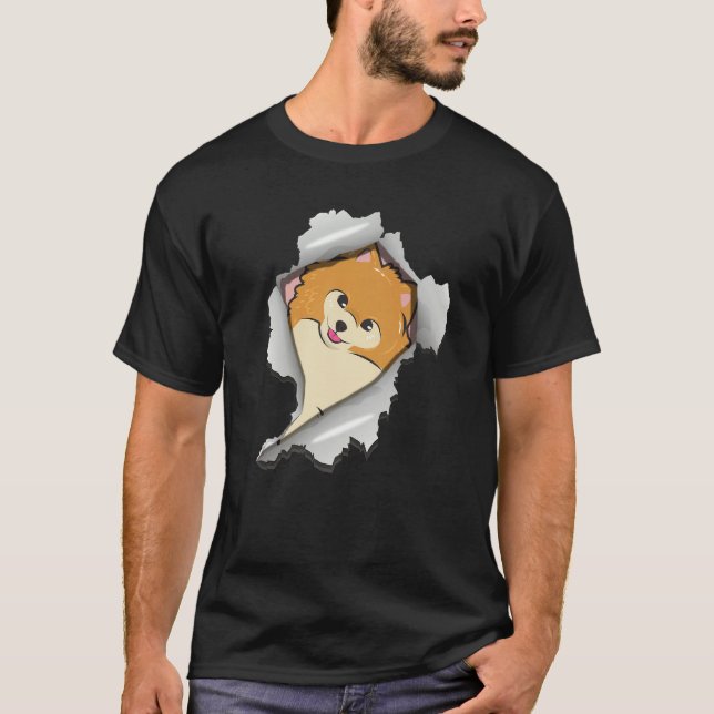 Dog  Pomeranian Dog Owner T-Shirt (Front)